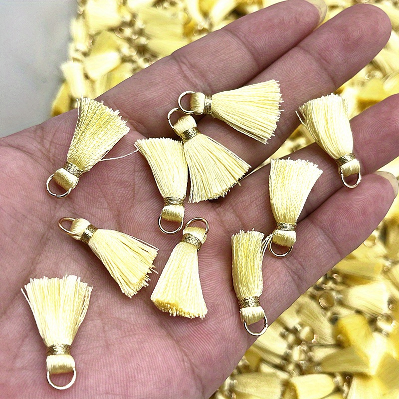 10pcs Metal Mini Split Ring Tassel Decorative Pendants